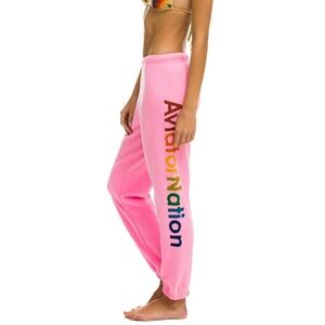 Aviator Nation Neon Pink Logo Sweatpants
